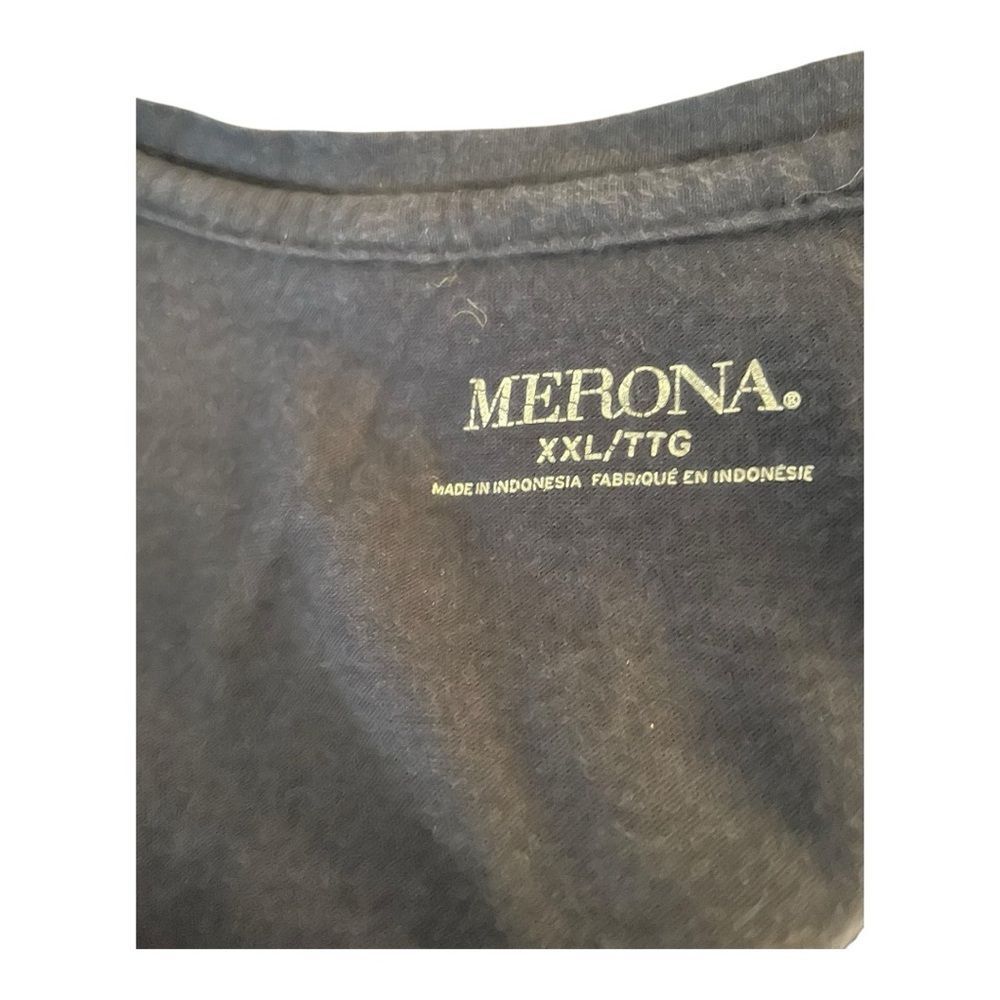 Merona Navy Ruffled Short Sleeve‎ Top - Picture 5 of 6